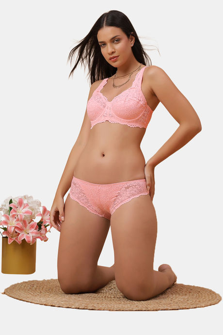 Soie Mid Rise Medium Coverage Lacy Brief - Crstal Rose — image 5